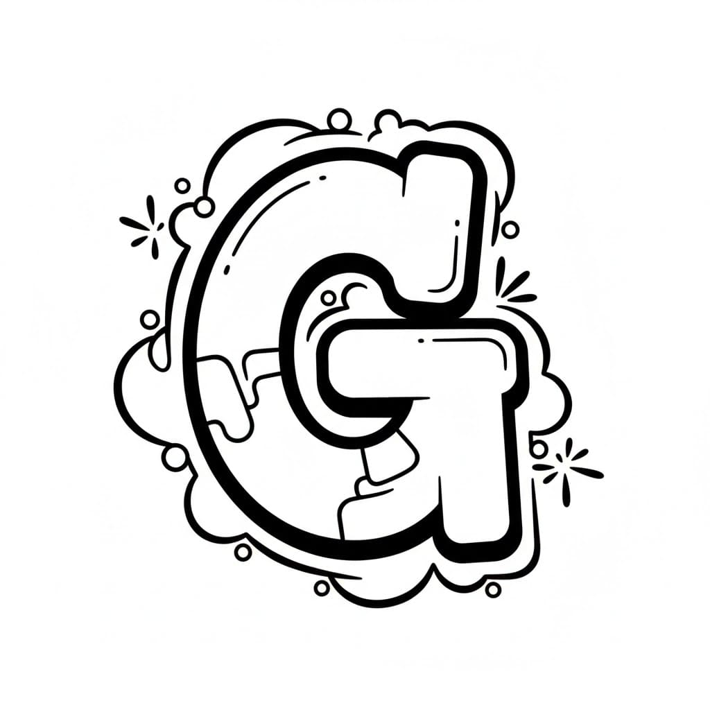 Søt bokstav G fargelegging