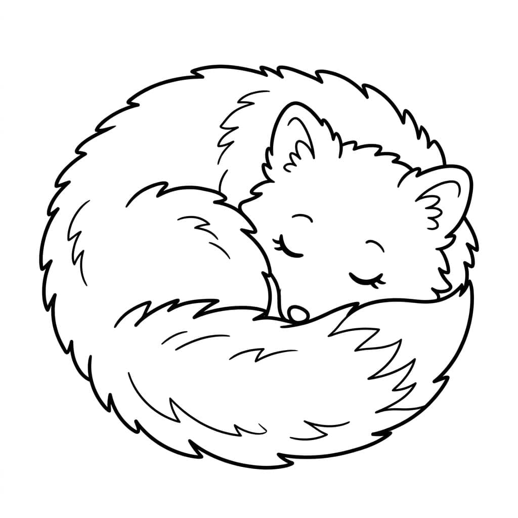 Sovende Fjellrev fargelegging