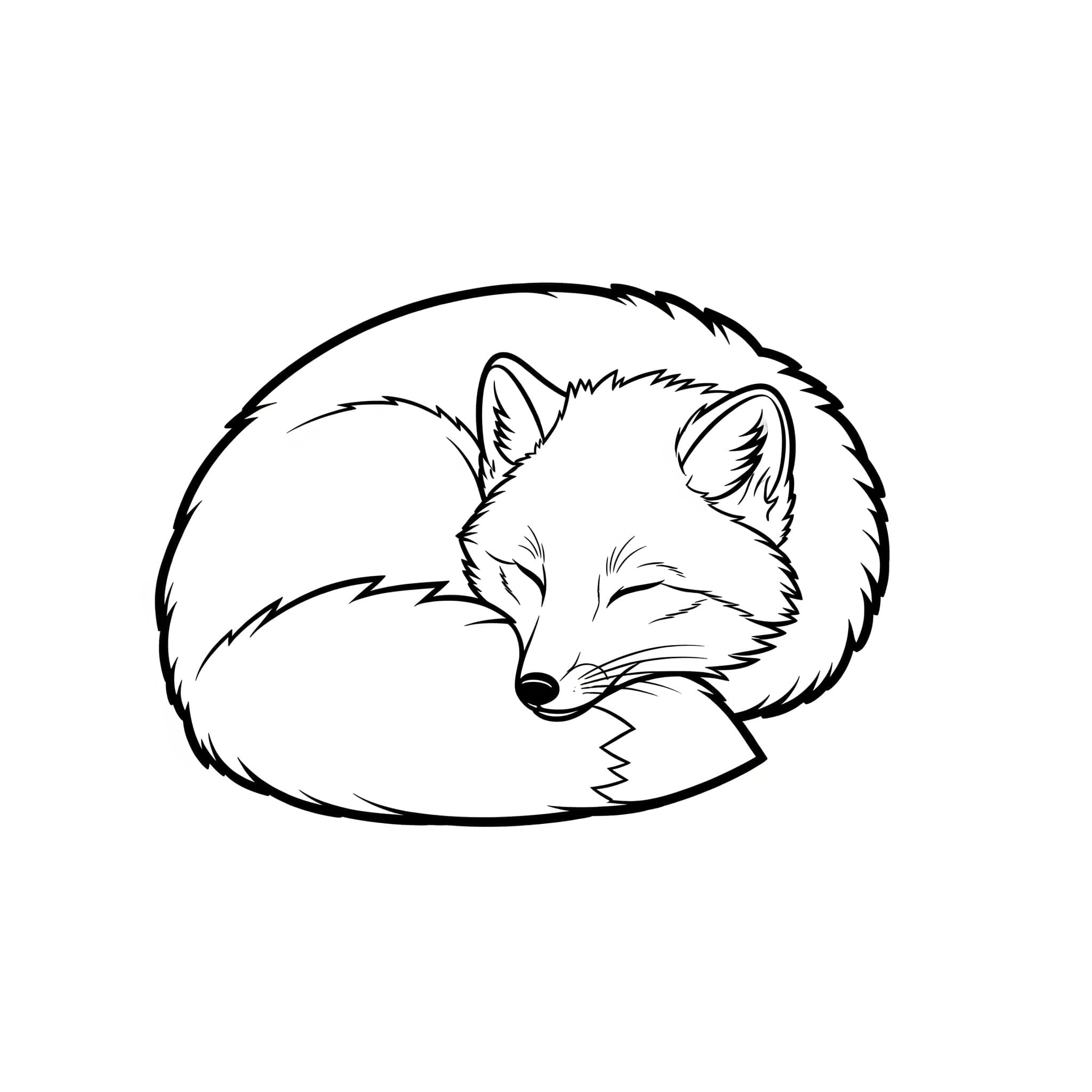 Sovende fjellrev gratis fargelegging