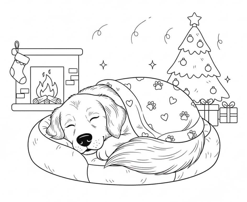 Sovende Golden Retriever fargelegging