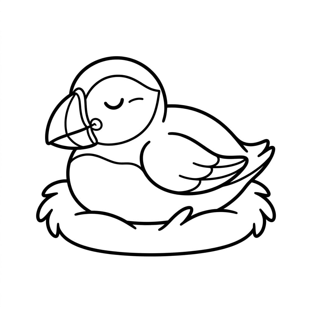 Sovende Lundefugl fargelegging