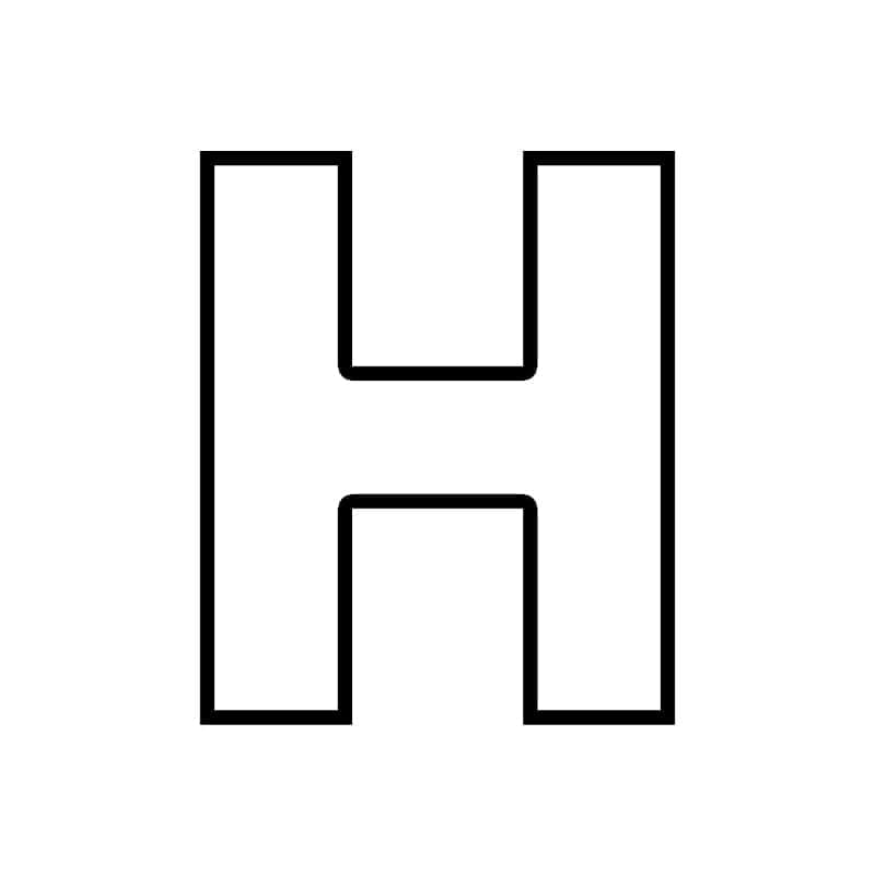 Stor bokstav H fargelegging