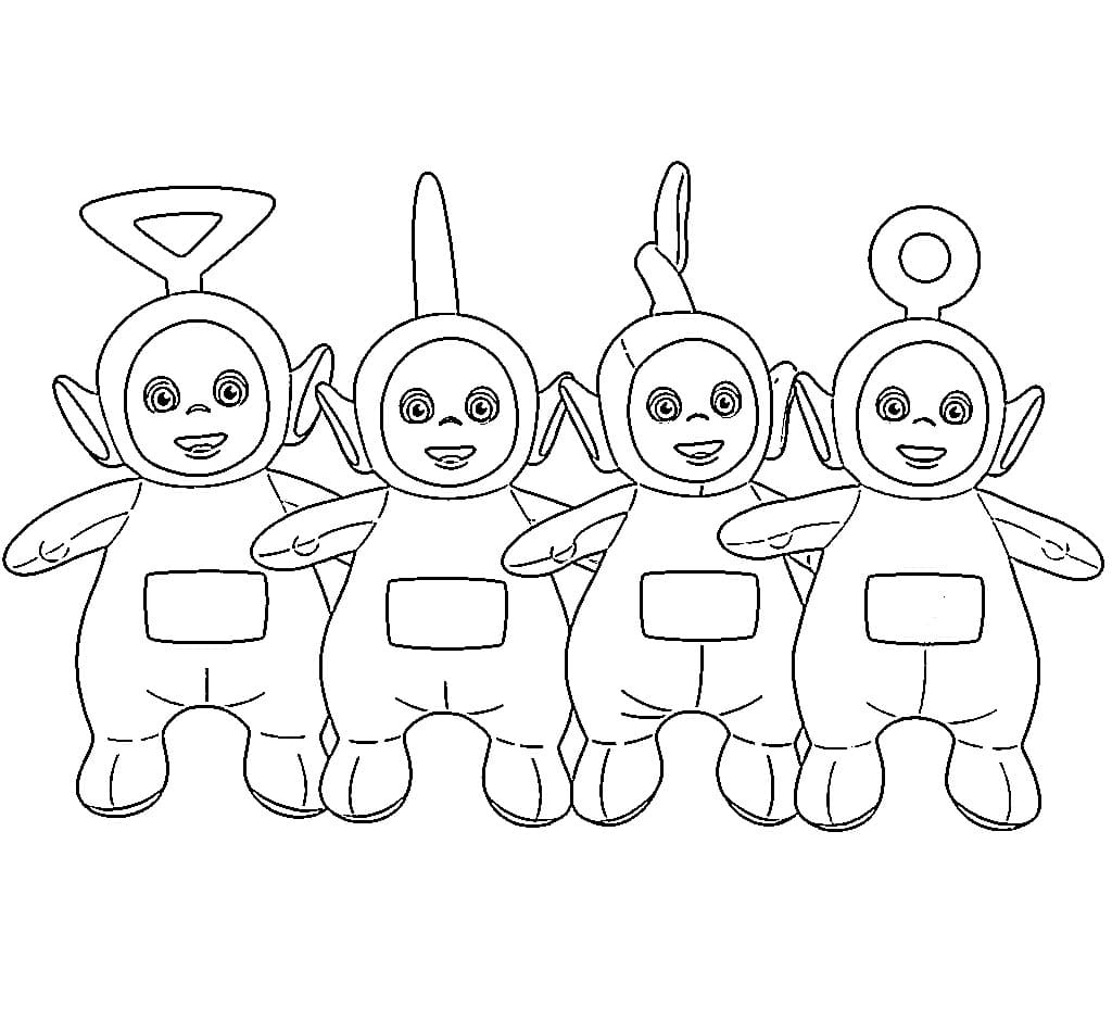 Teletubbiene er så søte fargelegging