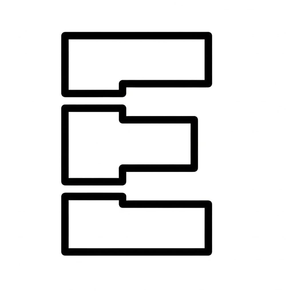 Trefelts bokstav E fargelegging