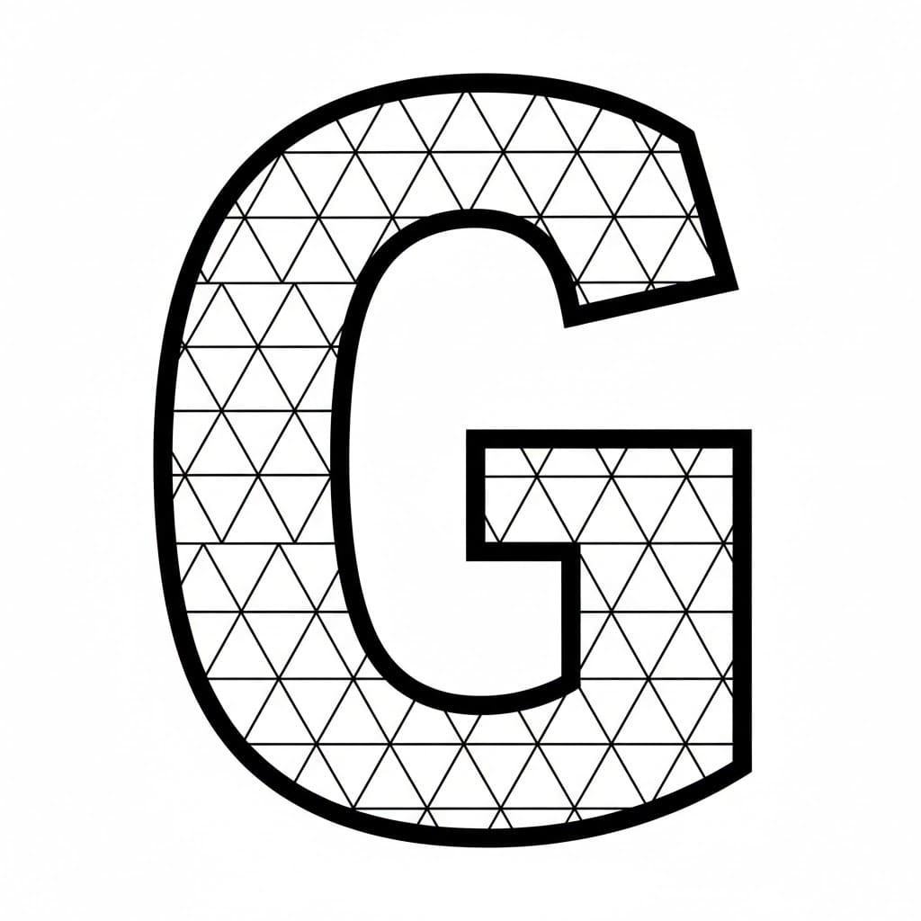Trekantmønster av bokstaven G fargelegging