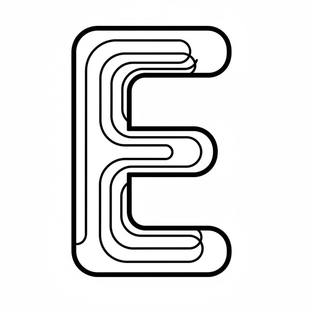 Tunnel med bokstav E fargelegging