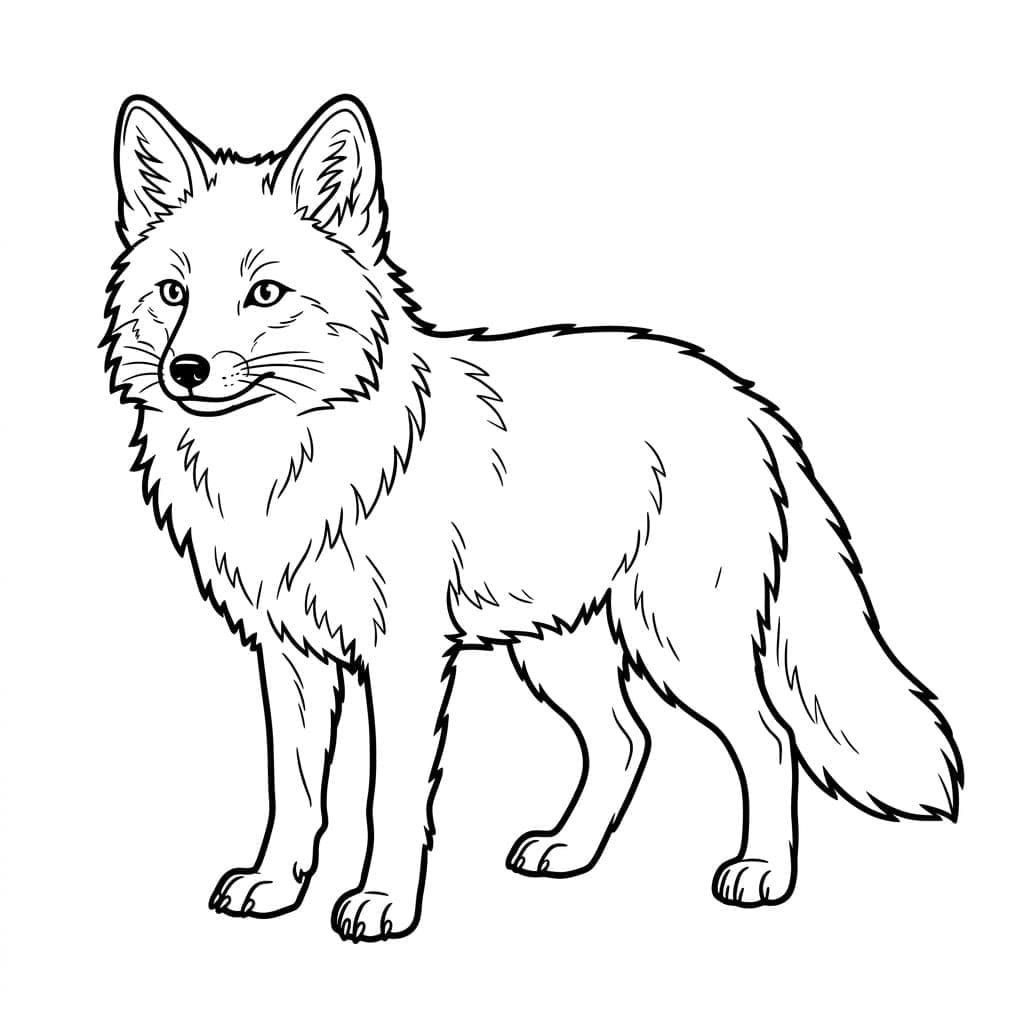 Våken Fjellrev fargelegging