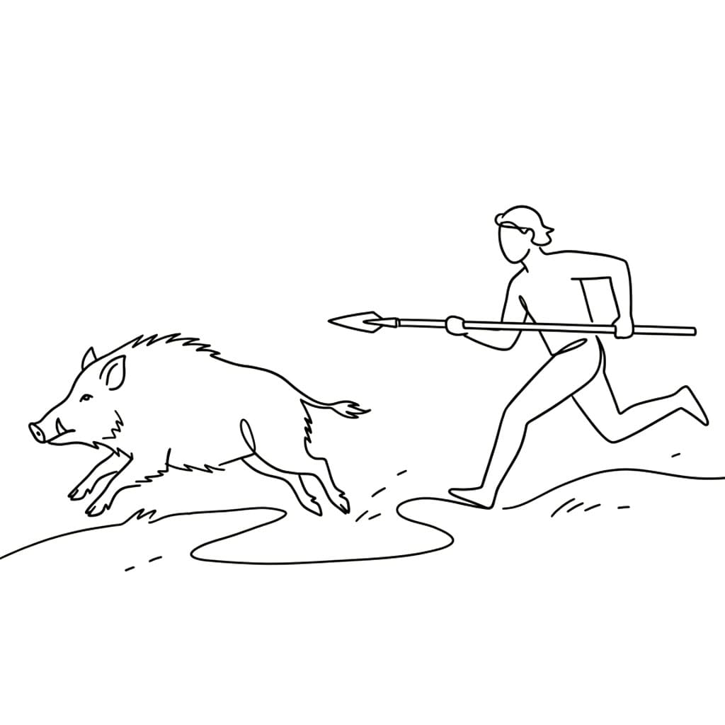 Villsvinjakt fargelegging