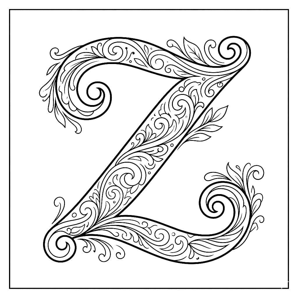 Abstrakt bokstav Z fargelegging