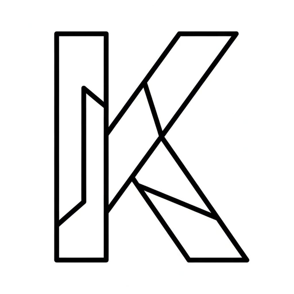 Asymmetrisk Bokstaven K fargelegging