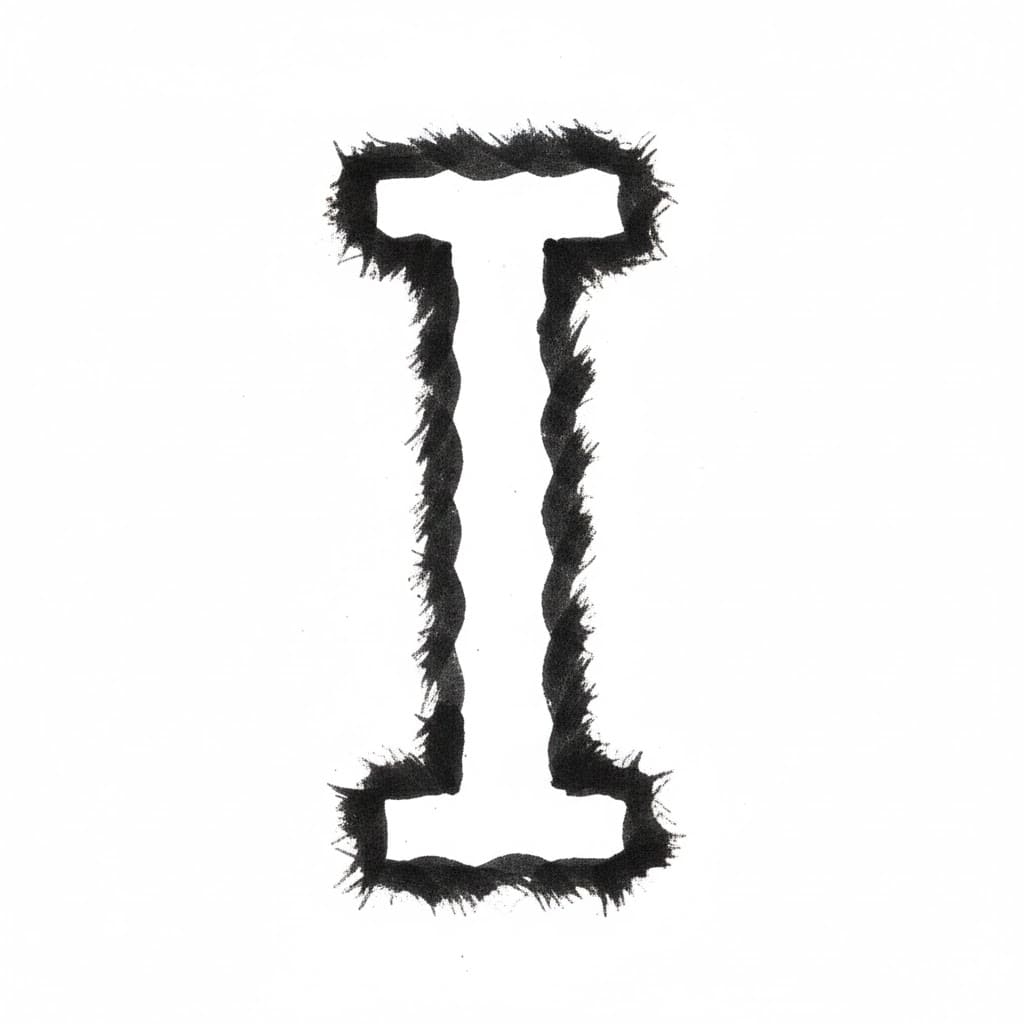 Bokstav I blekkstil fargelegging
