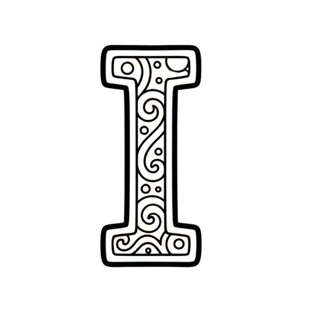 Bokstav I ensom fargelegging