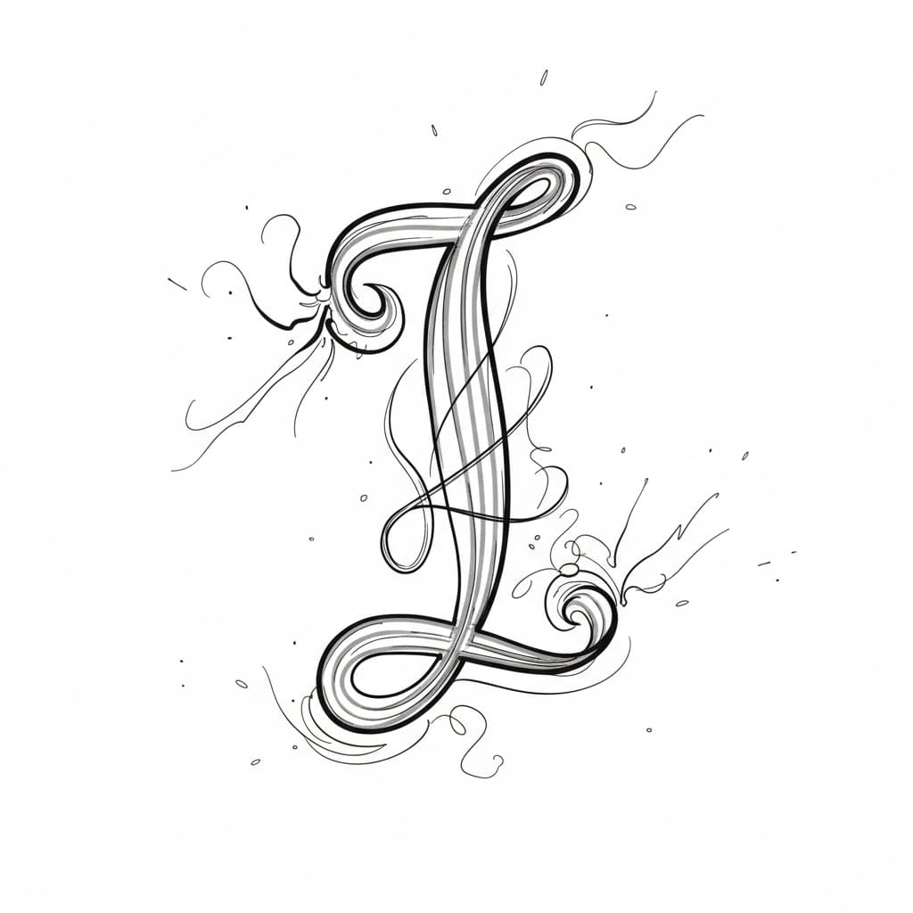 Bokstav I er fri fargelegging