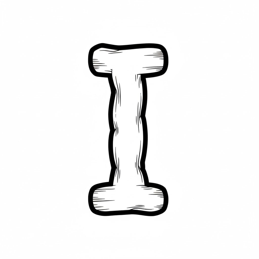 Bokstav I er sterk fargelegging