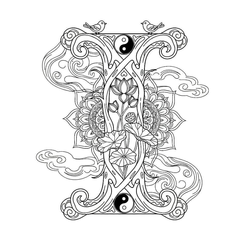 Bokstav I fred fargelegging