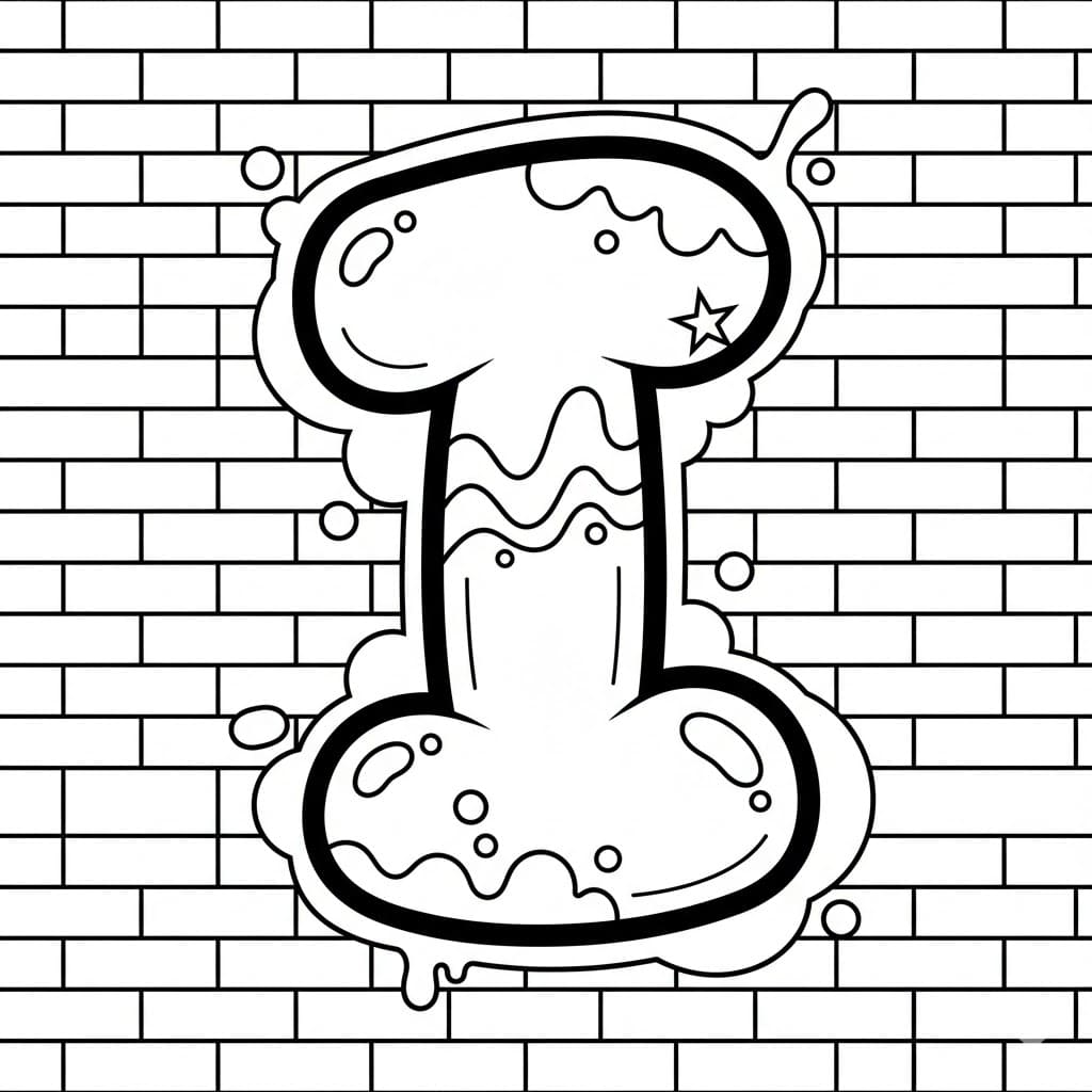 Bokstav I graffiti fargelegging