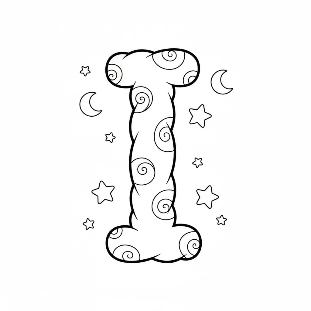 Bokstav I myk fargelegging