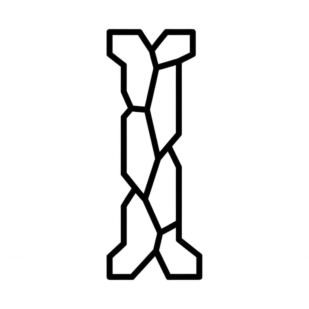 Bokstav I skarpe hjørner fargelegging