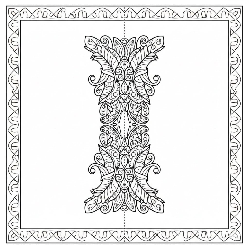 Bokstav I speil fargelegging