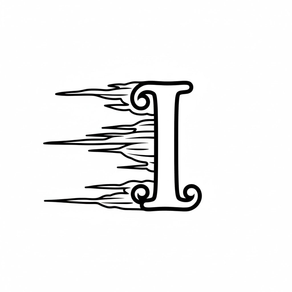 Bokstav I spor fargelegging