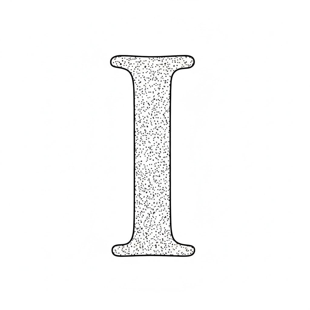 Bokstav I stiplet linje fargelegging