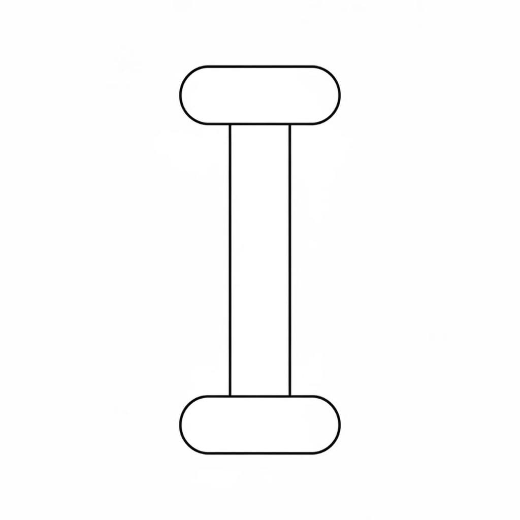 Bokstaven I myk avrundet fargelegging