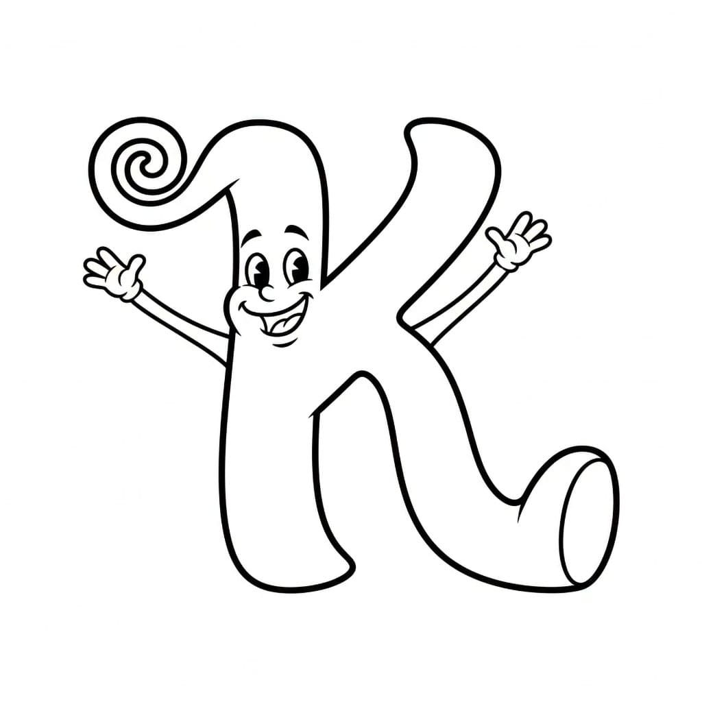 Bokstaven K glad fargelegging