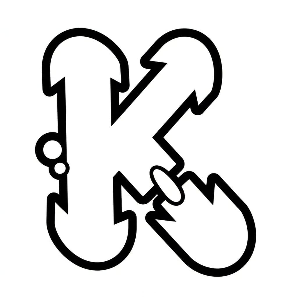Bokstaven K graffiti fargelegging