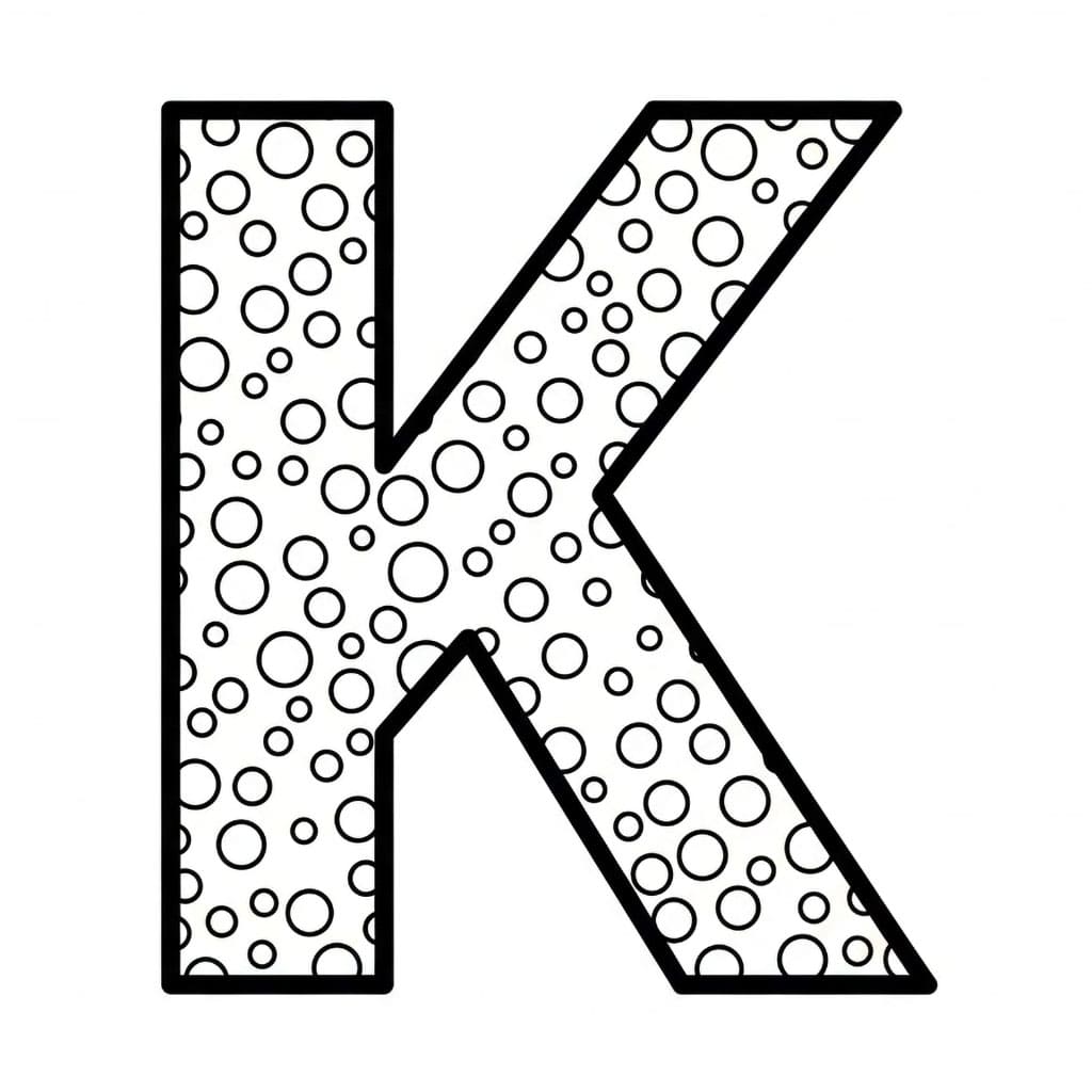 Bokstaven K mønster fargelegging