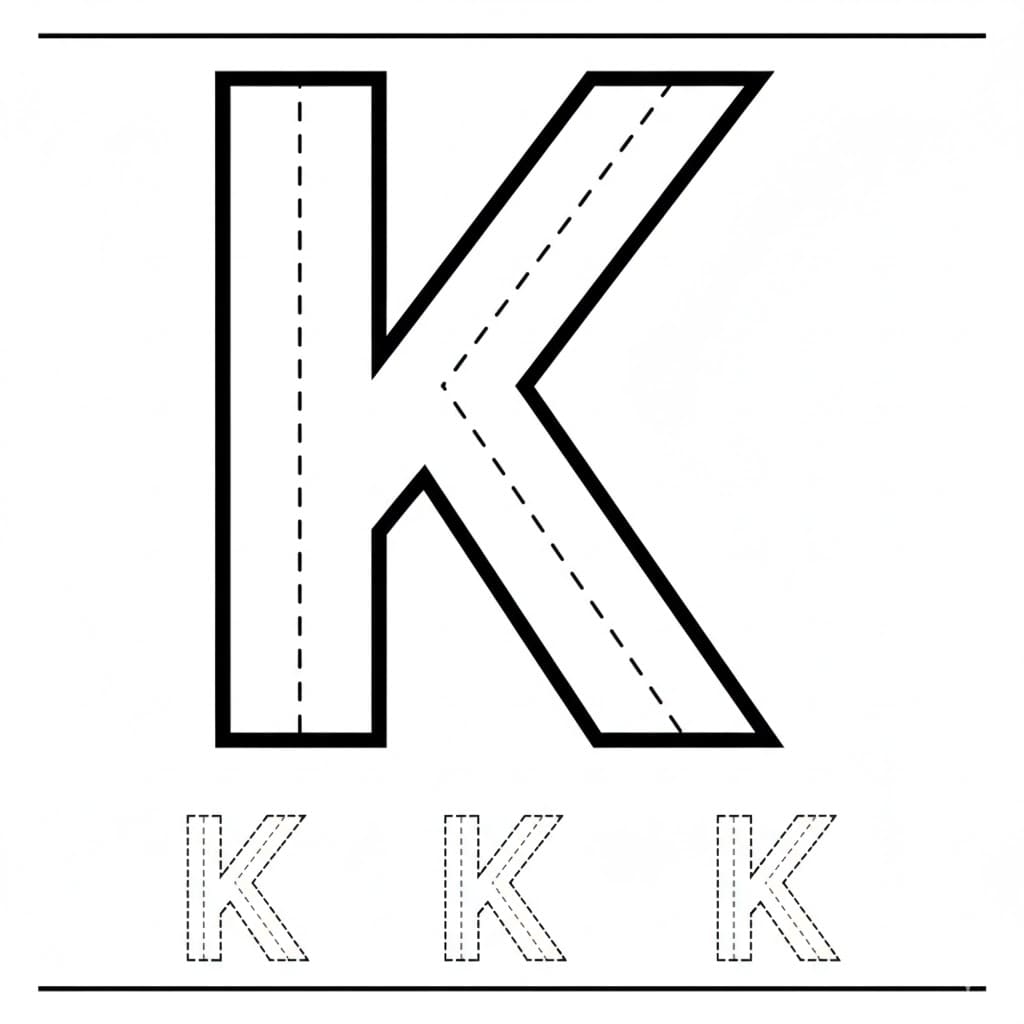 Bokstaven K sporing fargelegging
