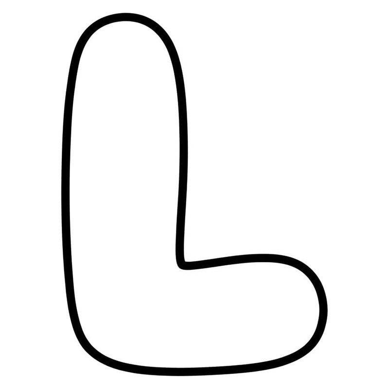 Bokstaven L boble fargelegging