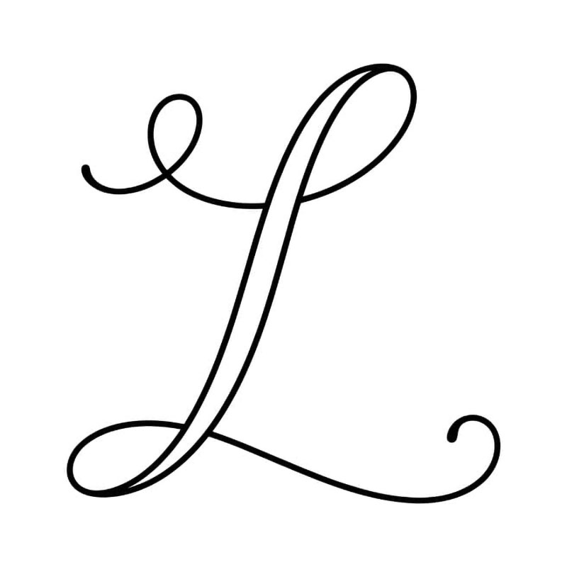 Bokstaven L Kalligrafi fargelegging