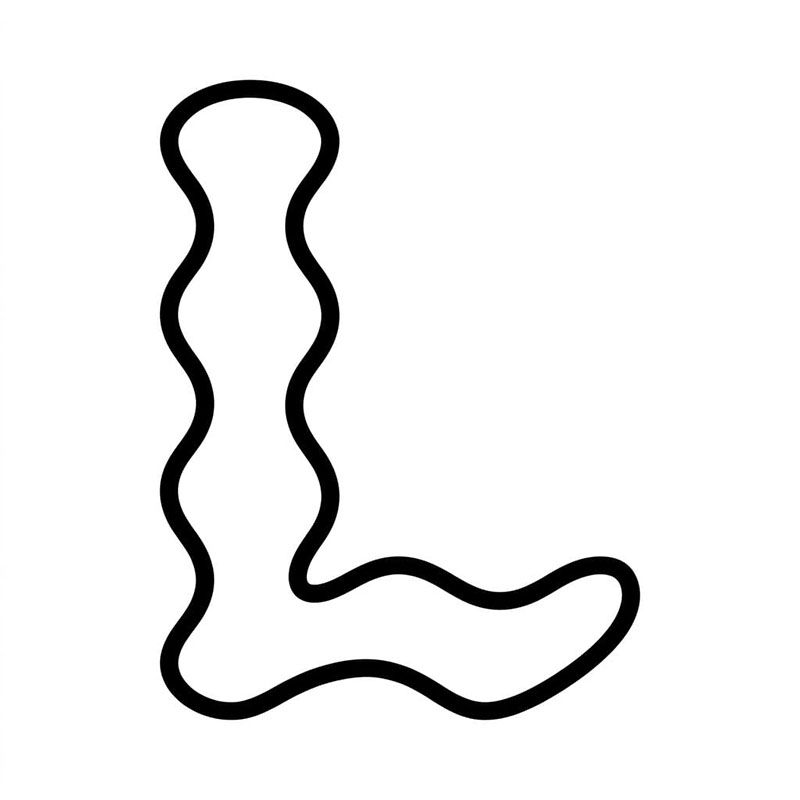 Bokstaven L Lett bølgeform fargelegging