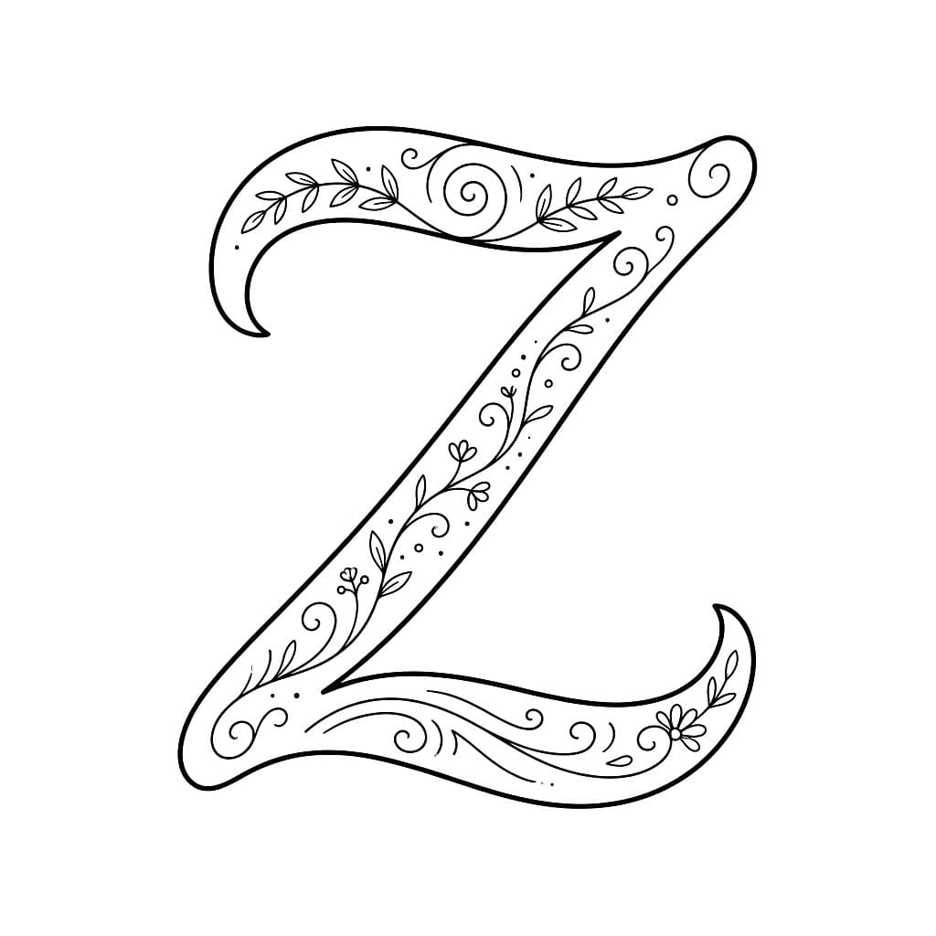 Bokstaven Z er bøyd fargelegging