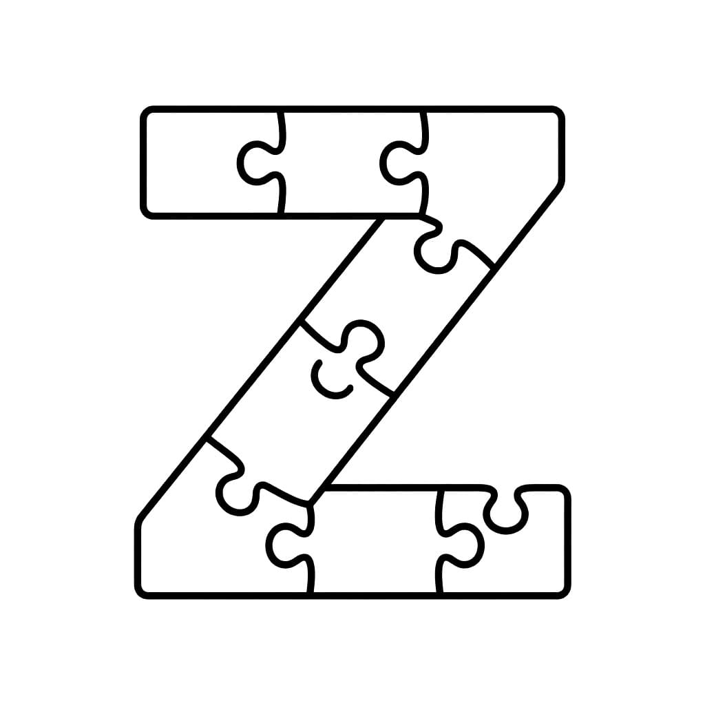 Bokstaven Z er satt sammen fargelegging