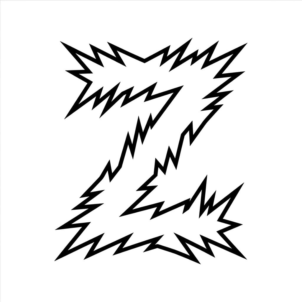 Bokstaven Z er skarp fargelegging