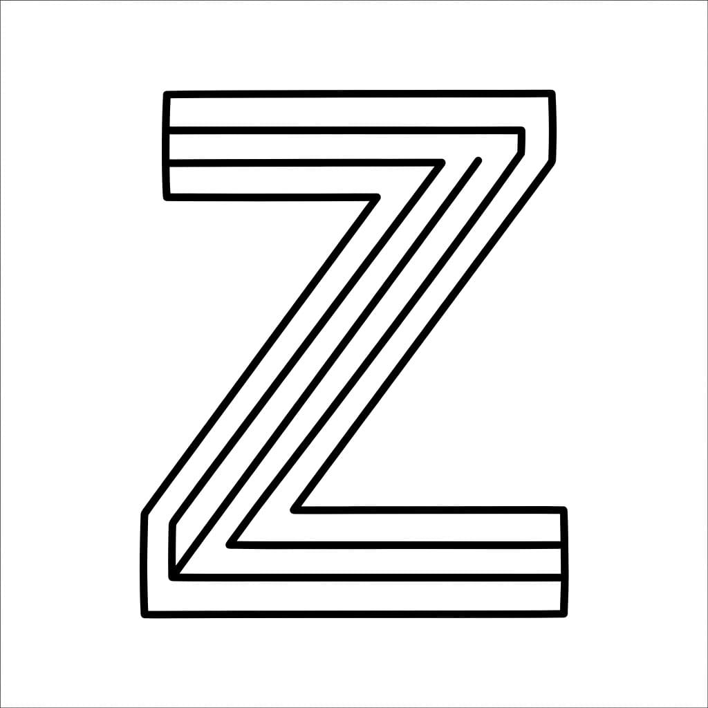 Bokstaven Z er sparsom fargelegging