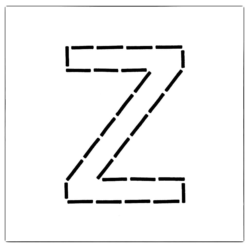 Bokstaven Z har brutte streker fargelegging