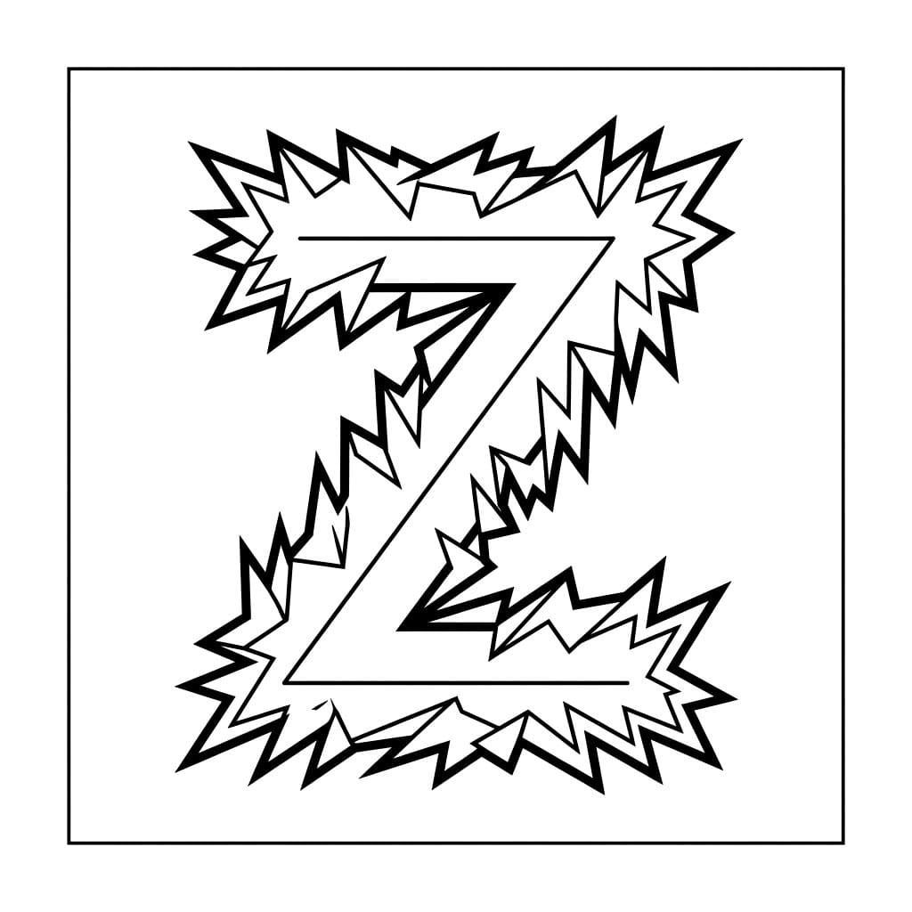 Bokstaven Z har sparsomme pigger fargelegging