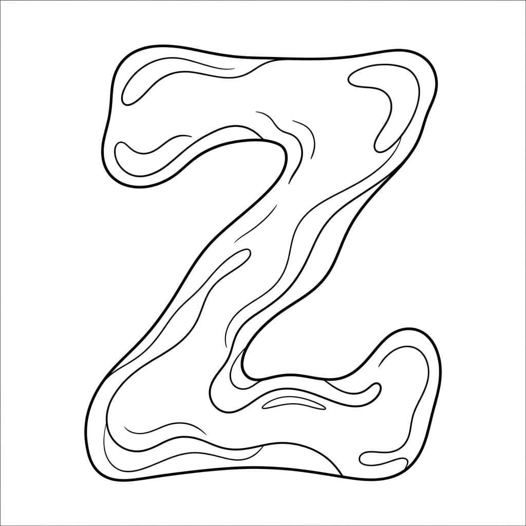 Bokstaven Z i vannform fargelegging
