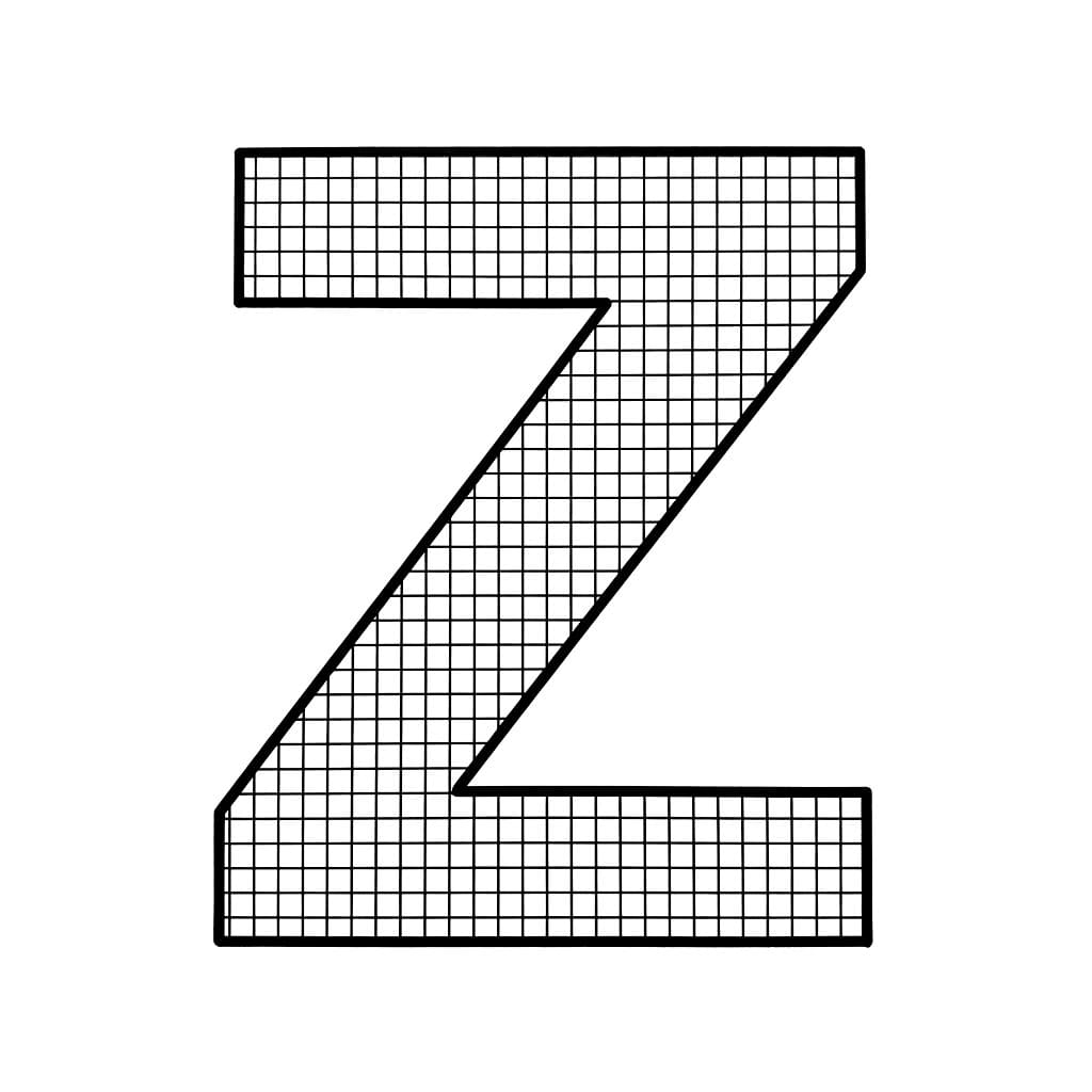 Bokstaven Z kvadrat fargelegging