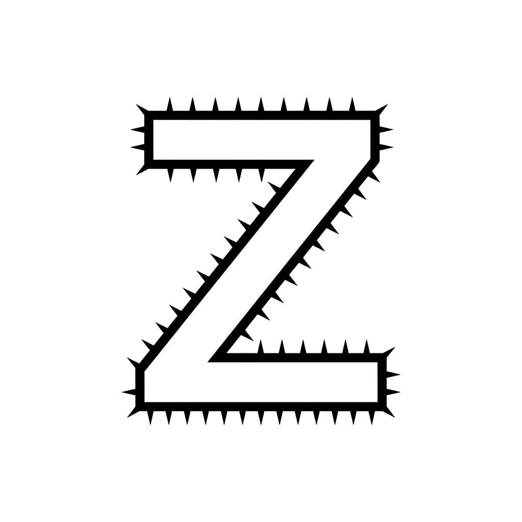 Bokstaven Z liten pigg fargelegging