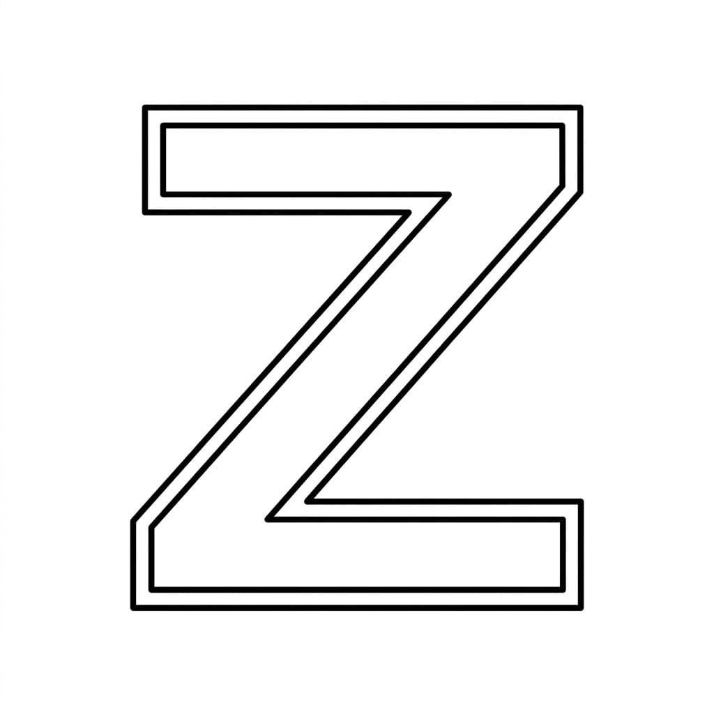 Bokstaven Z med dobbel kant fargelegging