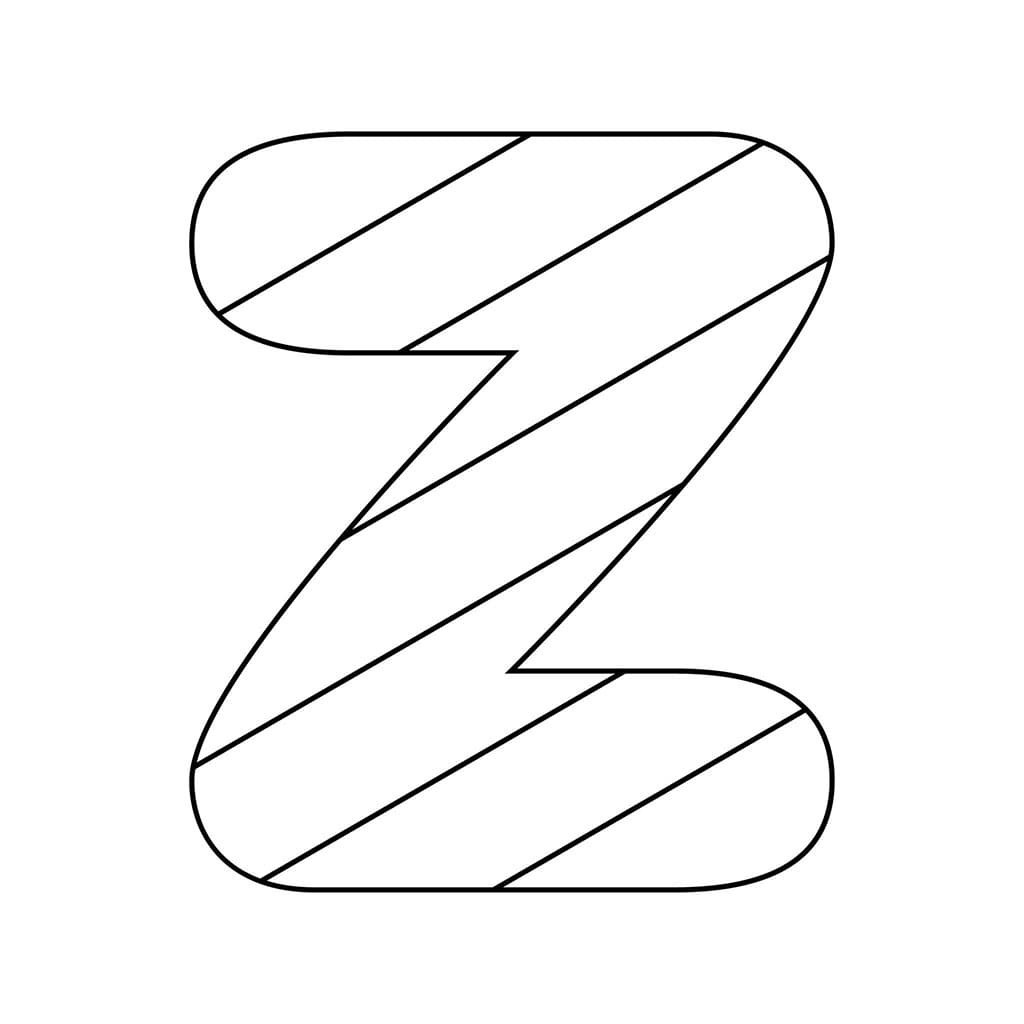 Bokstaven Z med store striper fargelegging