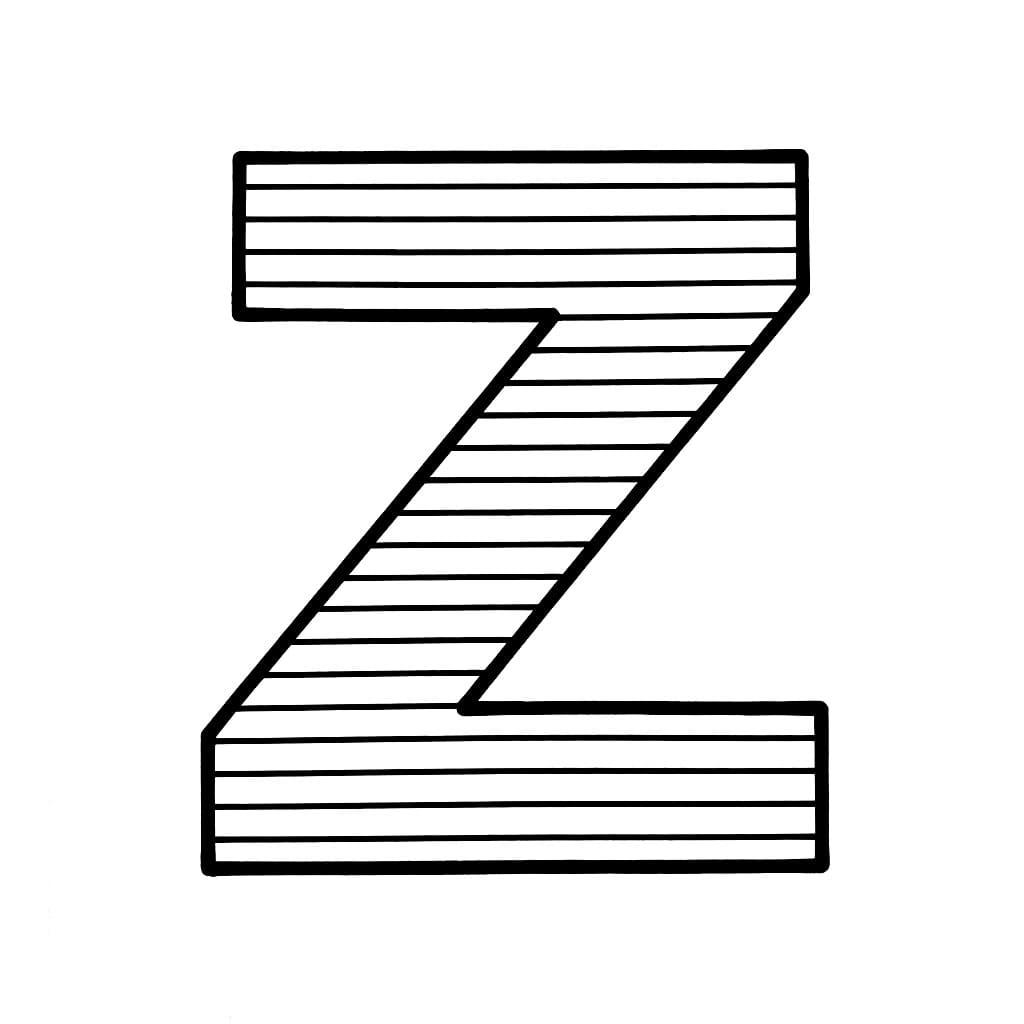 Bokstaven Z med striper fargelegging