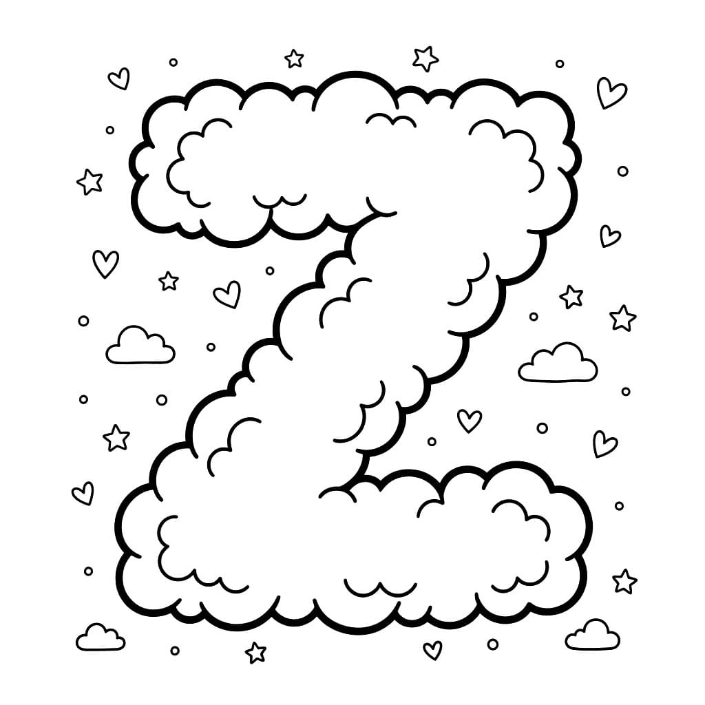 Bokstaven Z skybølger fargelegging