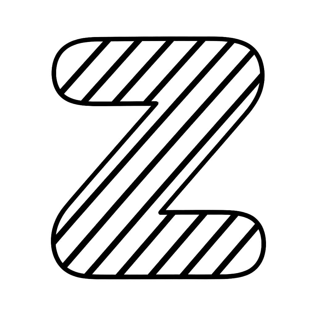 Bokstaven Z striper fargelegging