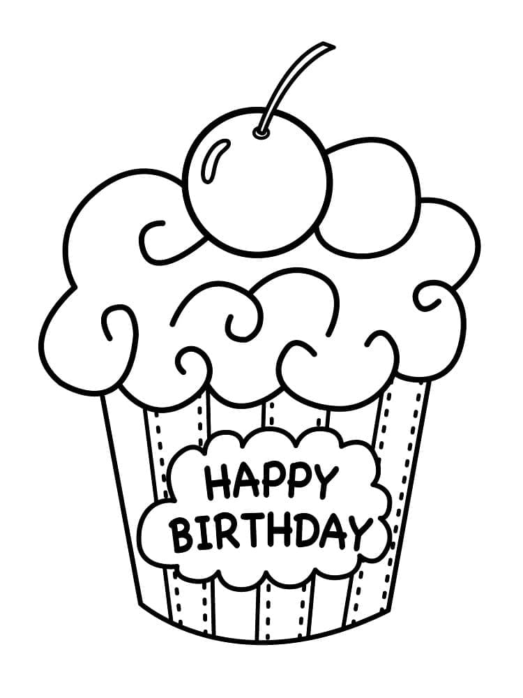 Bursdagskake for barn fargelegging