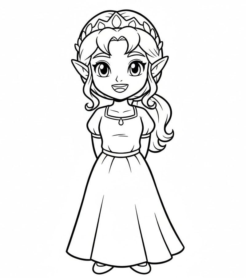 Chibi og prinsesse Link fargelegging