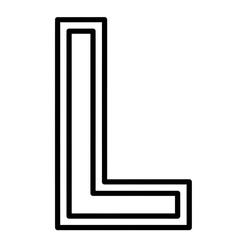 Dobbelt strek med bokstav L fargelegging